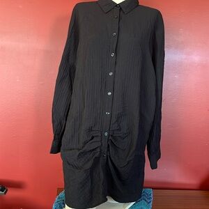 WOW Couture Black Button-Up Blouse